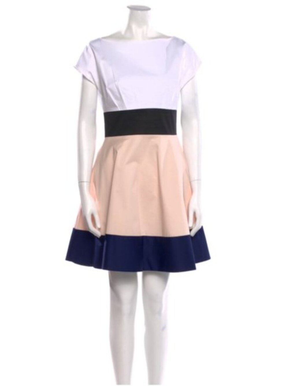 KATE SPADE New York Fiorella Colourblock Fit & Flare Cotton Dress - 12 - Blush